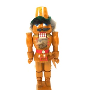 Erzgebirge figure,  Beautiful big vintage handpainted wooden german nutcracker, kuhnert erzgebirge gardist nutcracker