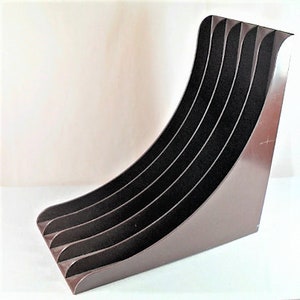 LP record stand, Album storage, Vinyl record holder,brown LP storage,Schweizer design