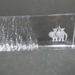 Scandinavian paperweight, Nybro viking glass big/large paperweight,crystal paperweight