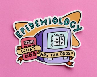 Adesivo de epidemiologia e saúde pública / ciência / enfermeiro / técnico de laboratório / vacina / à prova d'água / vinil / estatísticas retrô de epidemiologista