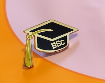 Pin de graduación de Licenciatura en Ciencias – Pin de esmalte para birrete de Licenciatura – Regalo de grado en Ciencias – Pin de graduación STEM – Pin de solapa académico