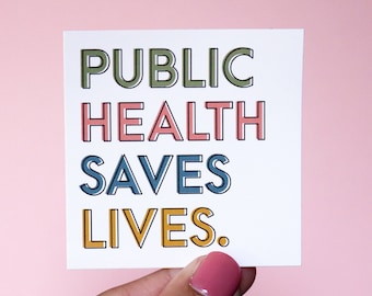 Saúde Pública Salva Vidas - Adesivo de Vinil Branco à Prova D'Água/ epidemiologia / ciência / enfermeira / técnico de laboratório vacinar / planejador de laptop garrafa de água
