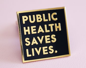 Folkhälsa räddar liv emaljnål - svartguld 2,5 cm metallnål - epidemiologer sjuksköterskor MPH-studenter labtekniker vetenskap gåva
