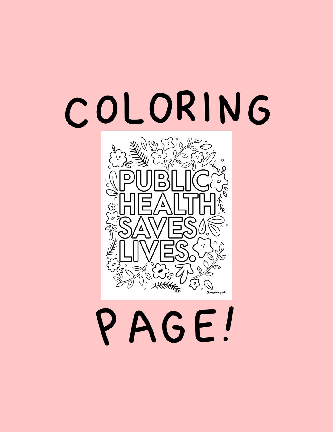 Digital Download Public Health Saves Lives Coloring Page | Epidemiology ...