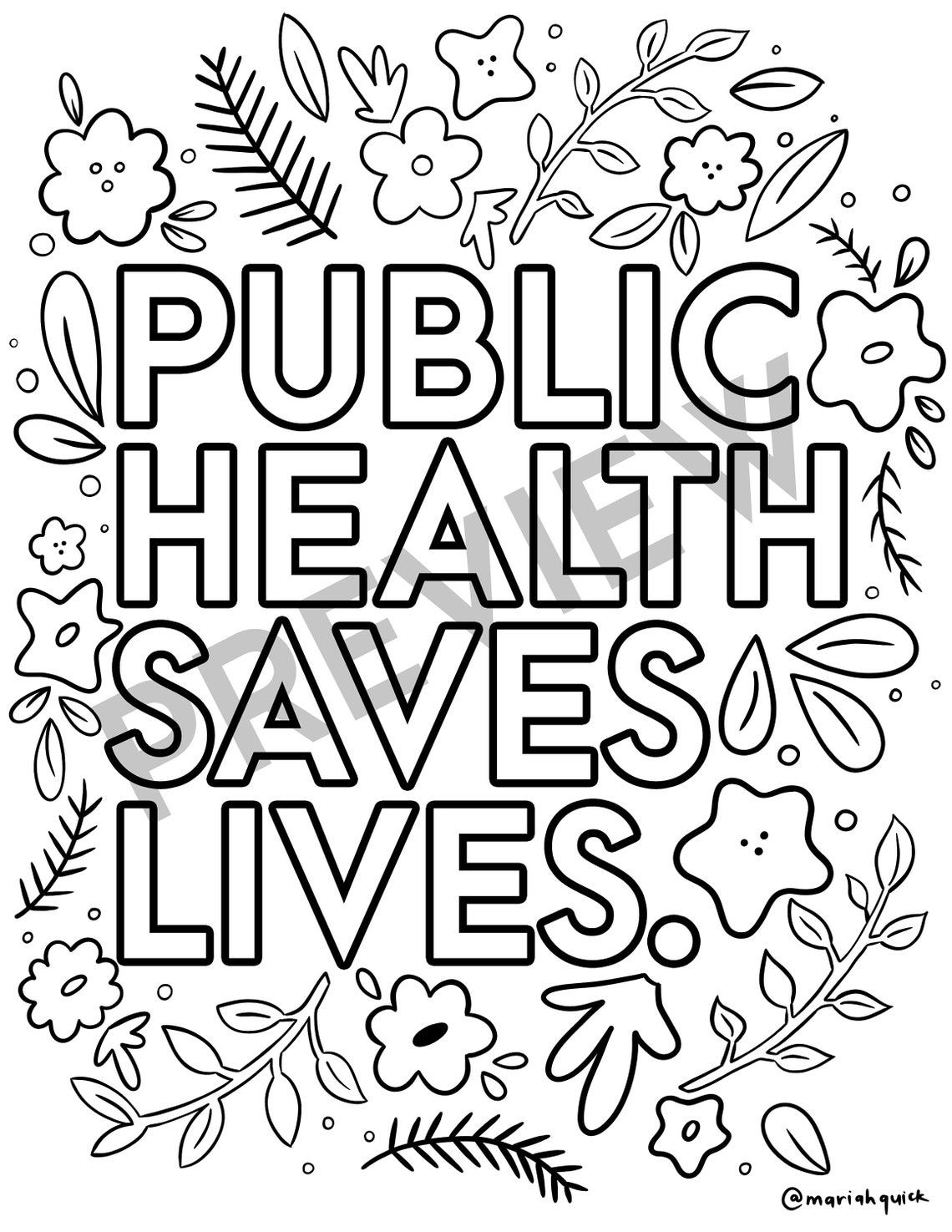 Digital Download Public Health Saves Lives Coloring Page | Epidemiology ...