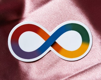 Neurodivergent Pride Infinity Sticker | Autism ADHD Neurodiversity Rainbow Decal | AuDHD Inclusion Vinyl Sticker Gift