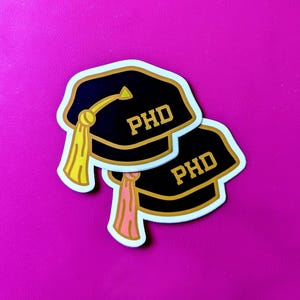 PhD Graduation Cap Sticker – Doctorate Degree Vinyl Decal – PhD Grad Sticker – Academic Laptop Sticker – Doctorate Gift