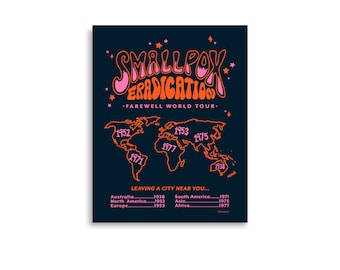 Smallpox Eradication Tour Poster | Public Health History Wall Art | Epidemiology Global Health Decor