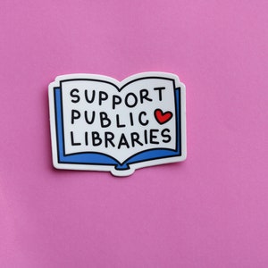 Adesivo de apoio às bibliotecas públicas / bibliotecário / professor / educação / leitor ávido / à prova d'água / vinil / clube do livro do leitor biblioteca local imagem 2