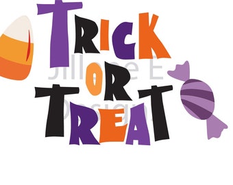 Trick or Treat Clip Art, Halloween Clipart, Halloween PNG, Halloween SVG, Candy Corn Clipart, Holiday Clipart, Clipart for Teachers