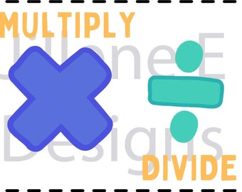 Math Symbols Clip Art - Multiplication and Division Signs Clip Art, Math Clip Art, Math SVG, Teacher Clip Art