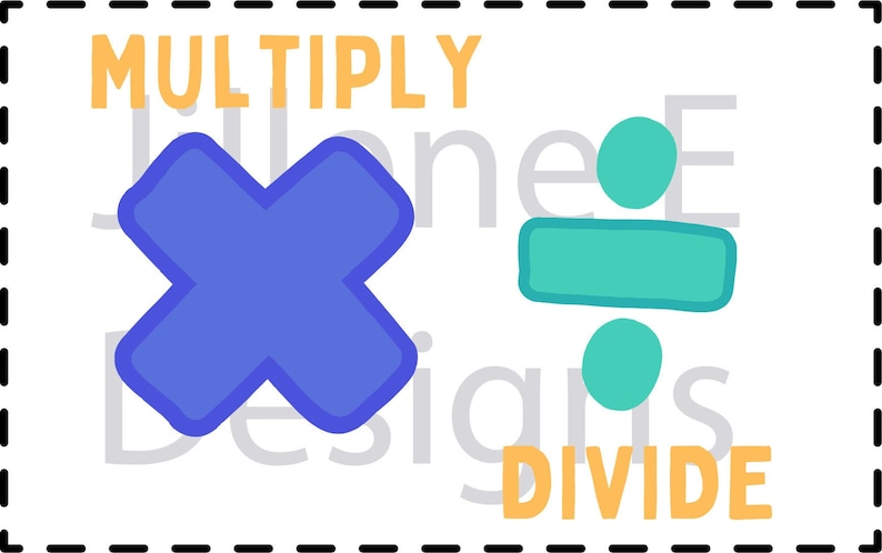 Math Symbols Clip Art Multiplication and Division Signs Clip Art, Math Clip Art, Math SVG, Teacher Clip Art image 1
