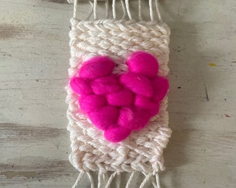 Barbie Pink Heart | Woven Wall Hanging | Cotton | Dorm Decor | New Apartment | Nursery Decor | Holiday Gift