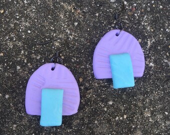 The Lila | Dangle Post Earrings |Hypoallergenic | Polymer Clay | Ready to ship