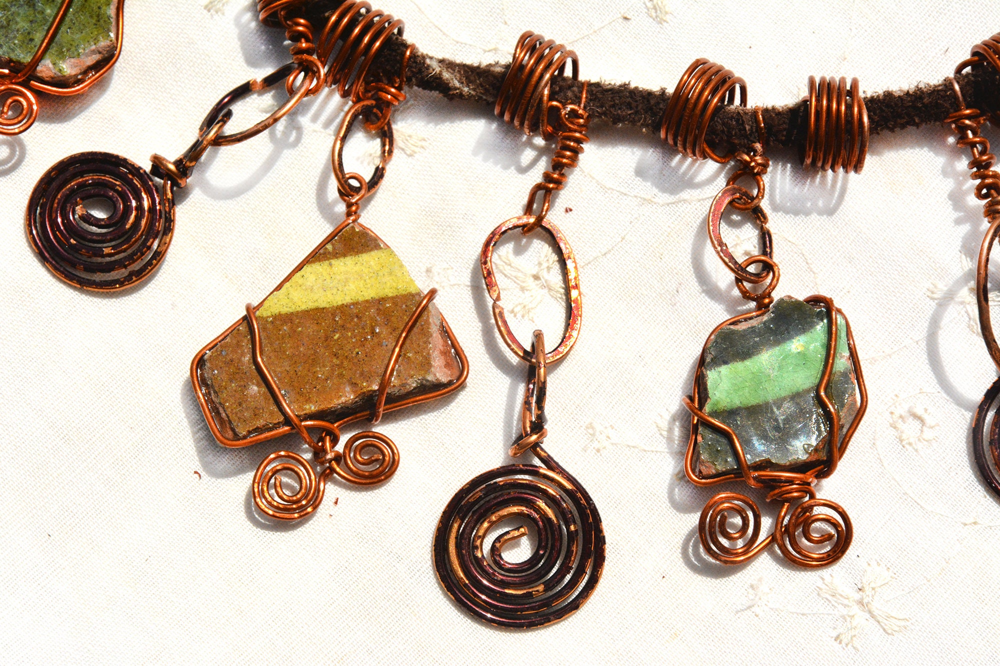 Israeli Jewelry. Ceramic Sherds Necklace Jewelry from Israel | Etsy