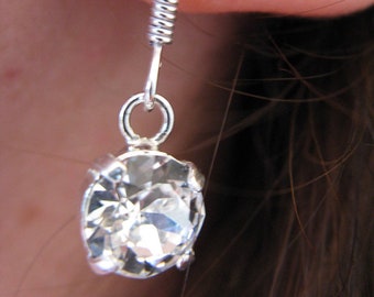 Earrings Silver 925 Swarovski Crystal 8 mm