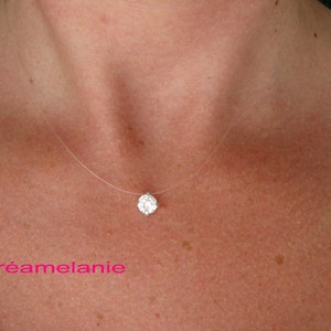 invisible necklace crystal finish silver or gold