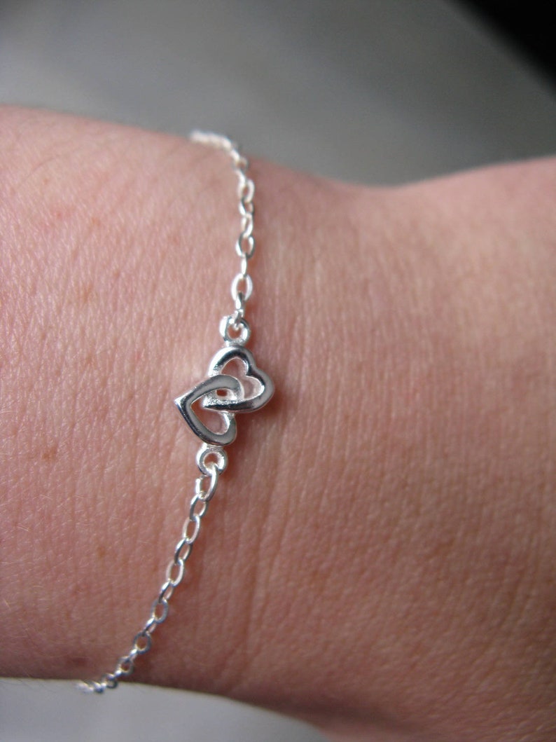 Bracelet coeurs entrelacés en argent 925 image 3