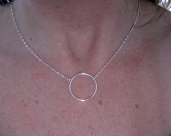 CIRCLE RING Necklace - Agent 925 or 14 carat Gold Plated