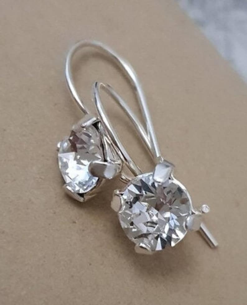 925 silver earrings Swarovski crystal image 2