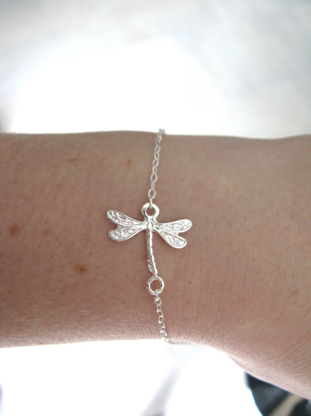 Pulsera De Libélula, Pulsera De Libélula De Plata, Joyería De Libélula, Joyería Delicada De Libélula, Pulsera