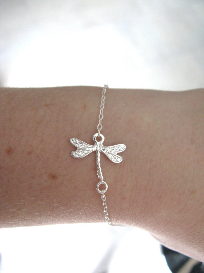 Dragonfly bracelet in 925 silver image 1