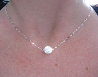 Collier orné d'une boule SWAROVSKI Argent 925 ou plaqué or
