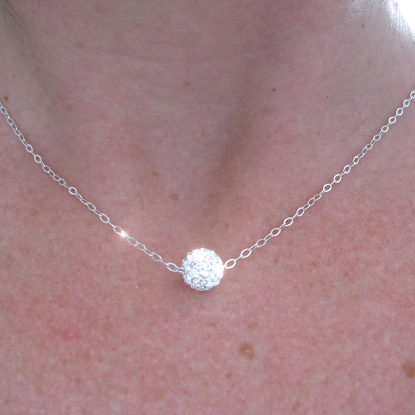 Necklace decorated with a SWAROVSKI ball 925 silver or gold plated