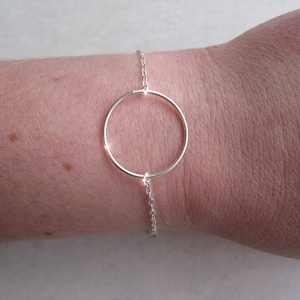 CIRCLE RING bracelet 925 silver or 14 carat gold plated image 1