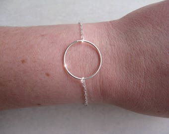 Bracelet CERCLE ANNEAU - Argent 925 ou plaqué or 14 carats