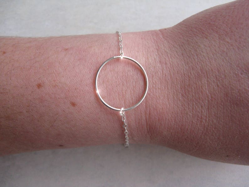 CIRCLE RING bracelet 925 silver or 14 carat gold plated image 1