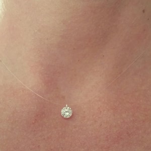 Zirconium nylon necklace in 925 silver or gold plated