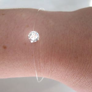 Transparent wire bracelet Swarovski elements crystal