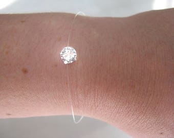 Transparent wire bracelet Crystal Swarovski elements