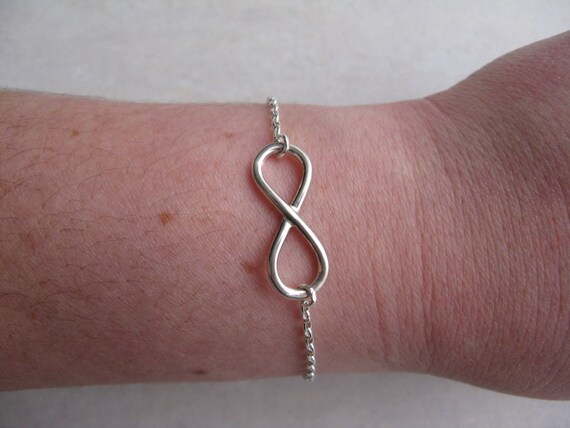 925 Solid Silver Infinity Bracelet - Etsy