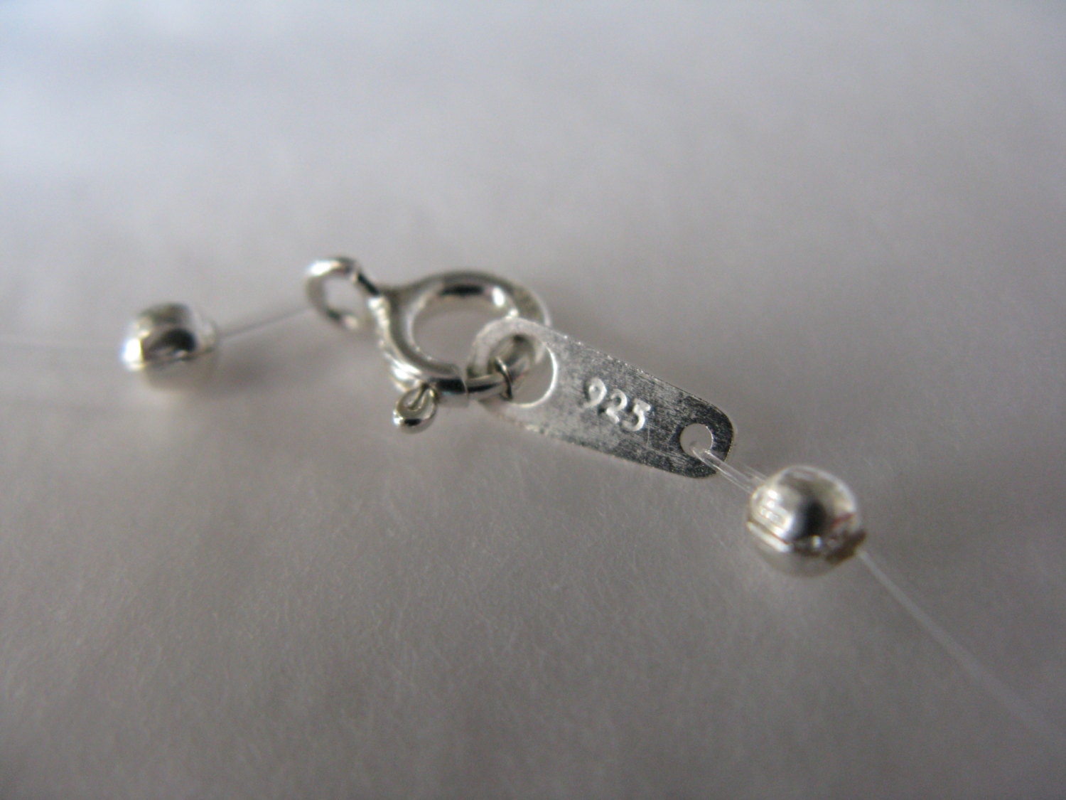 Black and White Crystal Stone Invisible Necklace