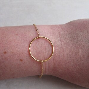 CIRCLE RING bracelet 925 silver or 14 carat gold plated image 2