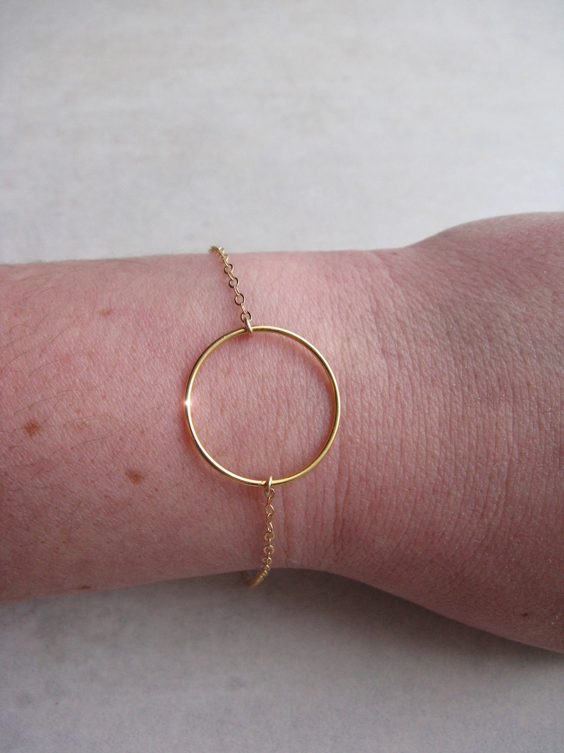 CIRCLE RING bracelet 925 silver or 14 carat gold plated image 2
