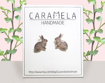 Rabbit stud earrings Bunny Stud Earrings Animals stud earrings Cute earrings Bunny Jewelry Rabbit Gift Idea