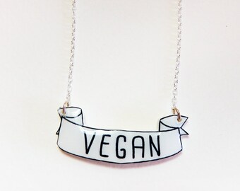 Vegan Necklace Vegan Jewelry Eco Friendly Recycled Gift idea