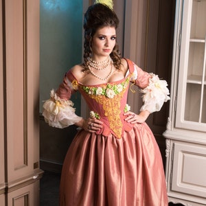 Rose Rococo dress, Rococo wedding dress, 18th century dress, Venice Carnival, Made to order from another fabrics