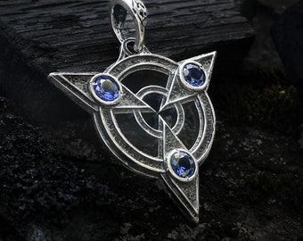 Sterling Silver Amulet of Articulation, Unique handmade pendant Gothic jewelry necklace LARP Cosplay Fantasy RPG Pendant