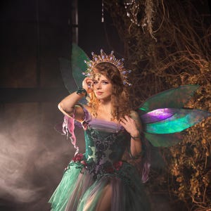 Fantasy Forest Faerie Dress, Fairy Elven Wedding Dress
