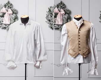 Rococo style shirt for men, 18th century costume