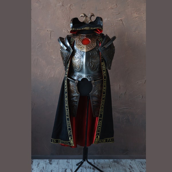 LARP hooded cloak with embroidery, Fantasy cloak, Inquisitor cosplay, LARP clothing