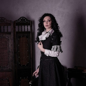 Yennefer cosplay costume, Gothic dress, Witch or magician LARP outfit, Fantasy dress