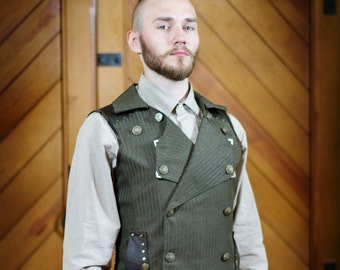 A Double-Breasted Steampunk Vest, Steampunk waistcoat, Victorian style wedding