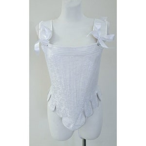 White rococo corset, Historical reenactment corset, 18th century clothing, Marie Antoinette waist corset
