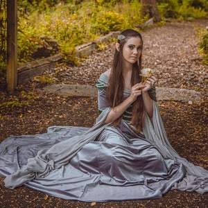 Silver elven dress, Elven wedding costume, Fantasy wedding dress, Ren faire dress, Made to order