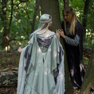 Silver gray elven dress